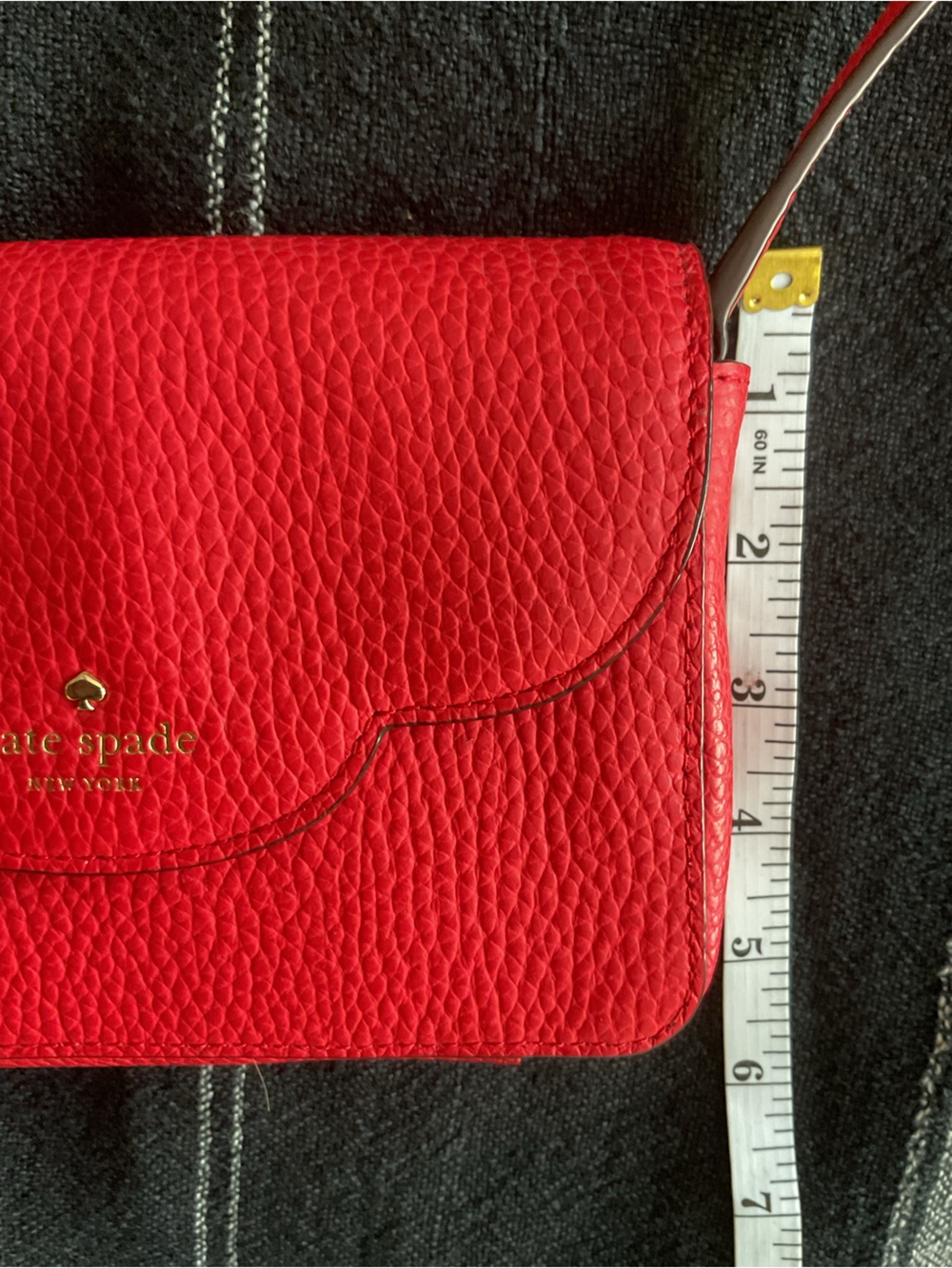kate spade Pebbled Leather Crossbody in Bright Red. One size. NWOT. Never used. - Picture 10 of 11